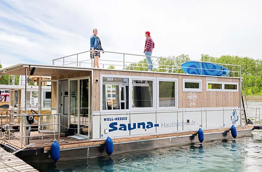 Übernachtung auf dem Hausboot mit Sauna Rechlin (3 Nächte)