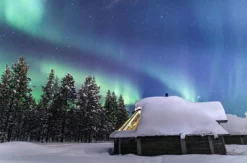 Übernachtung in der Glasdach-Hütte in Lappland für 2