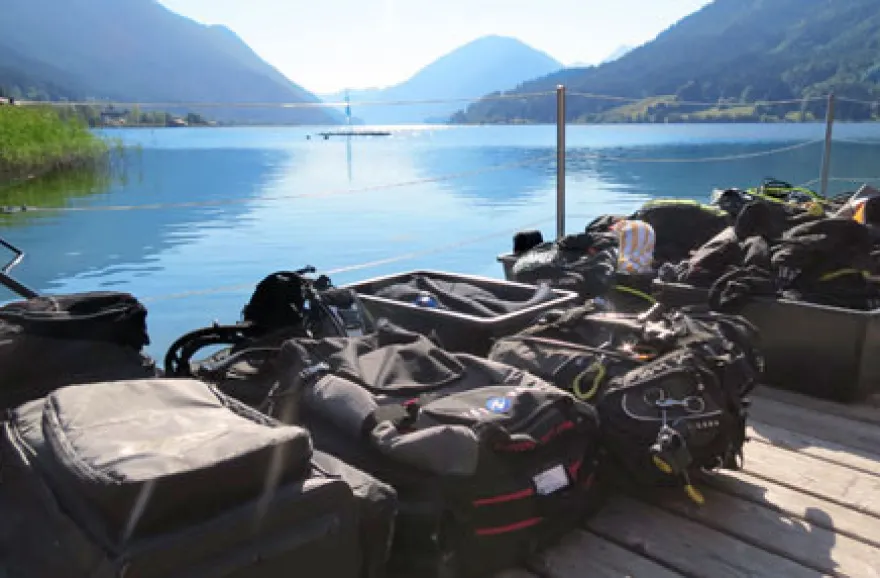 Bootstauchgang im Weißensee