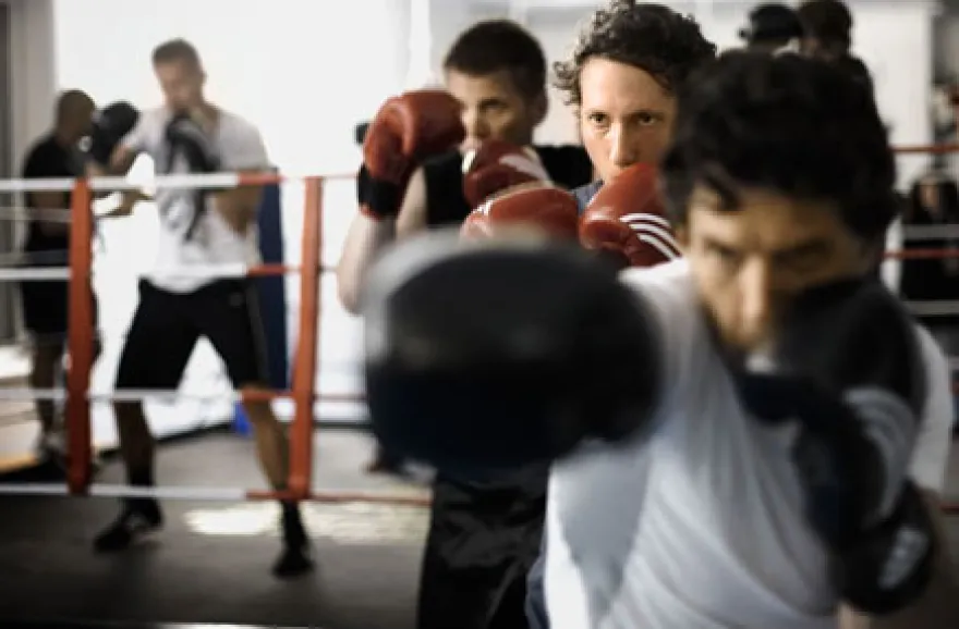 Boxen mit Personal-Trainer