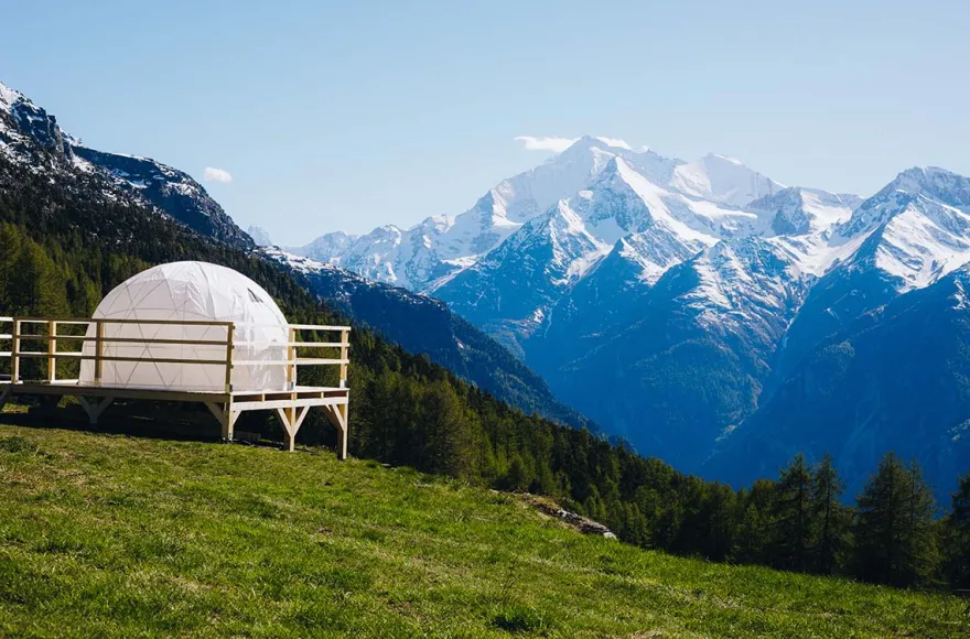 Bubble Übernachtung in der Bergfenster- Suite für 2 (1 Nacht) in Wallis