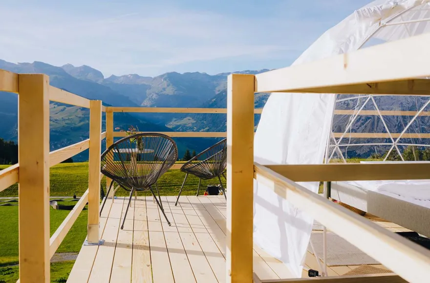 Bubble Übernachtung in der Bergfenster- Suite für 2 (1 Nacht) in Graubünden