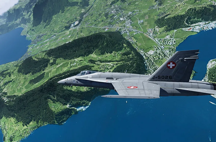 Flugsimulator Kampfjet F18 in Zürich