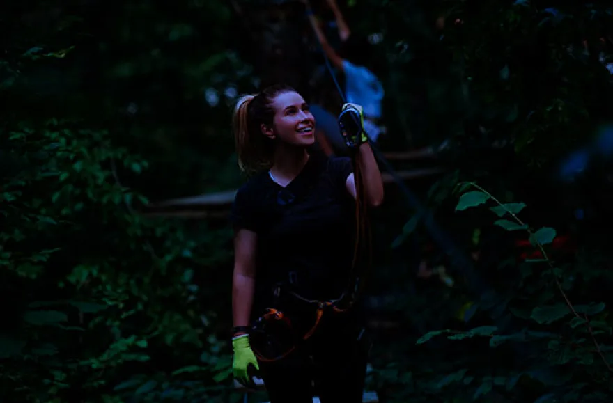 Flying Fox bei Nacht in der Vulkaneifel