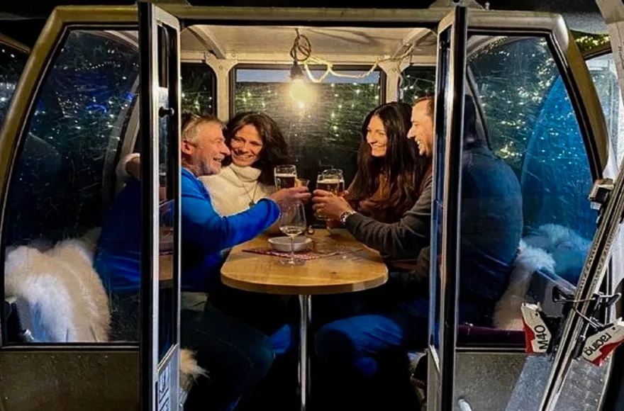 Fondue in der stehenden Skigondel Furth bei Landshut für 2