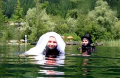 Hochzeit unter Wasser am Weißensee