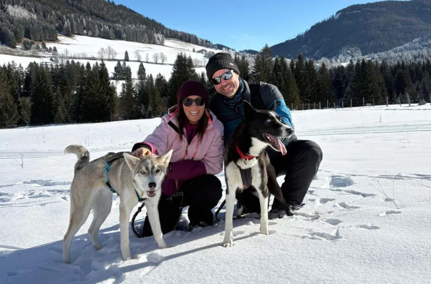 Husky Schneeschuhtrekking