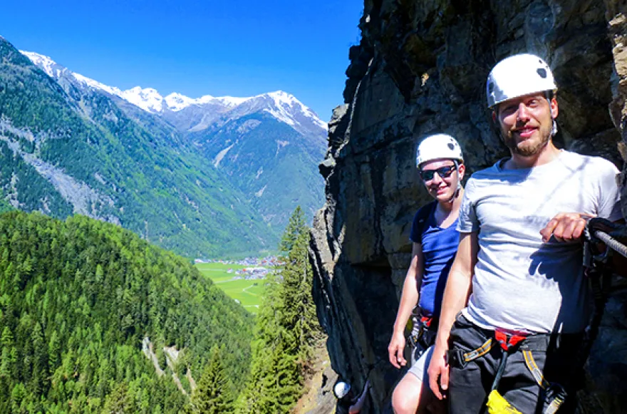 Klettersteig Tour am Lehnerwasserfall Sautens