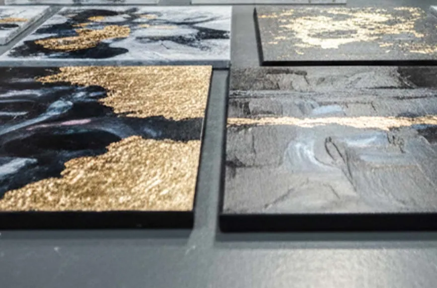 Malkurs abstrakte Malerei mit Blattgold Recklinghausen