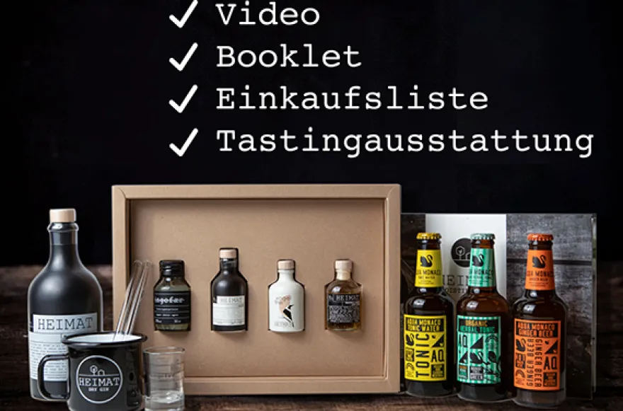 Online Gin Tasting mit Tastingbox (60 Min.)