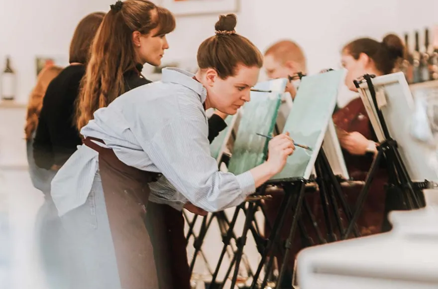 Paint & Drink mit Strukturpaste München