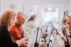 Paint & Drink mit Strukturpaste Berlin