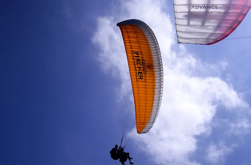 Pärchenflug mit 2 Gleitschirmen Saltaus