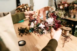 Trockenblumen Türkranz selber machen Pliening