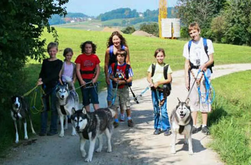 Wandern mit Huskies