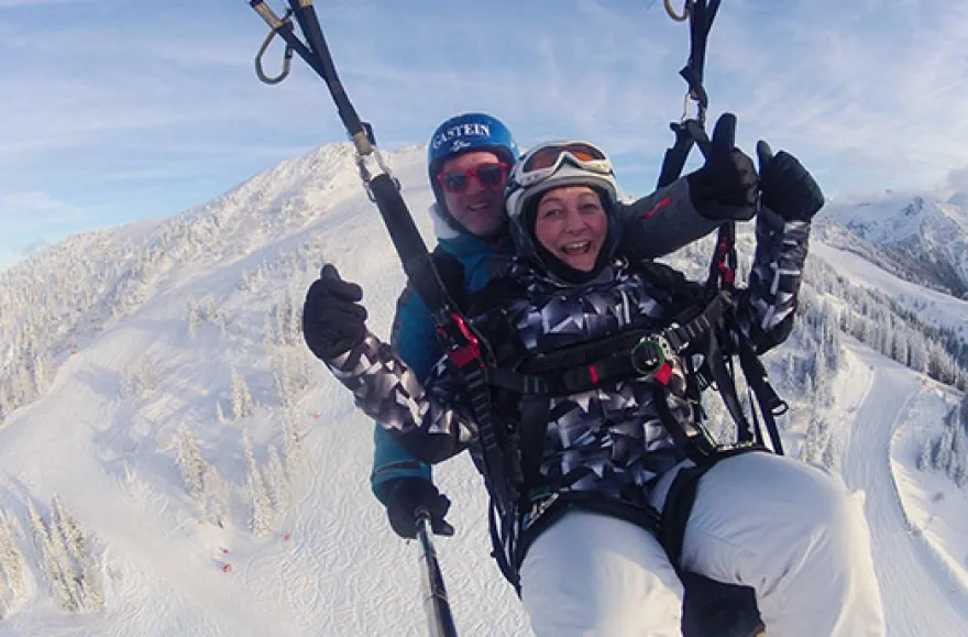 Winter Gleitschirm Tandemflug in Österreich